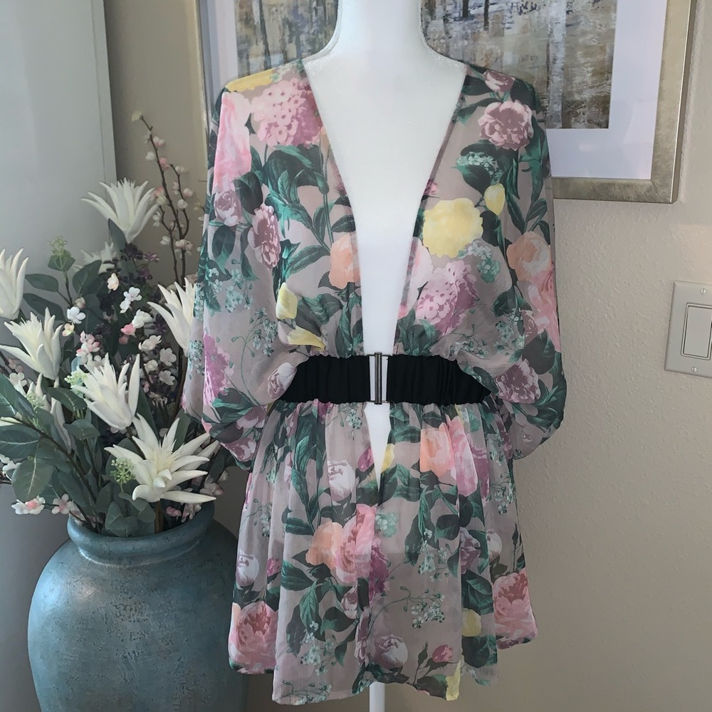 H&M sheer summer flowery cardigan
